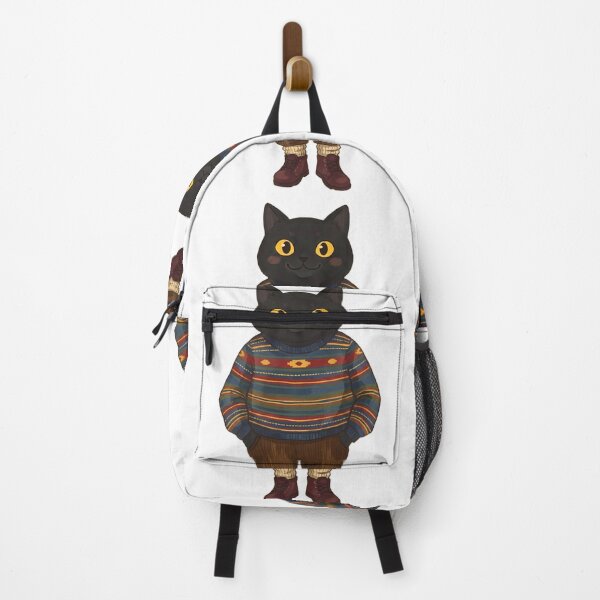 Item preview, Cozy Autumn Black Cat in Vintage Sweater designed and sold by PurrfectHome.