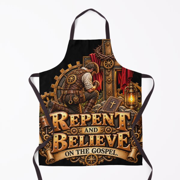 Item preview, Repent and Believe the Gospel, Christian Steampunk Style designed and sold by TheBibleStop.