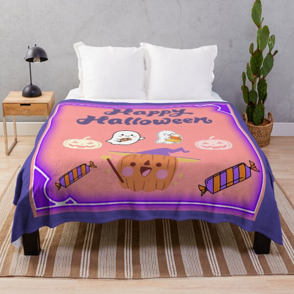 Item preview, Happy Halloween Kawaii Spooky Ghosts & Pumpkins Bedding designed and sold by Azurart2.