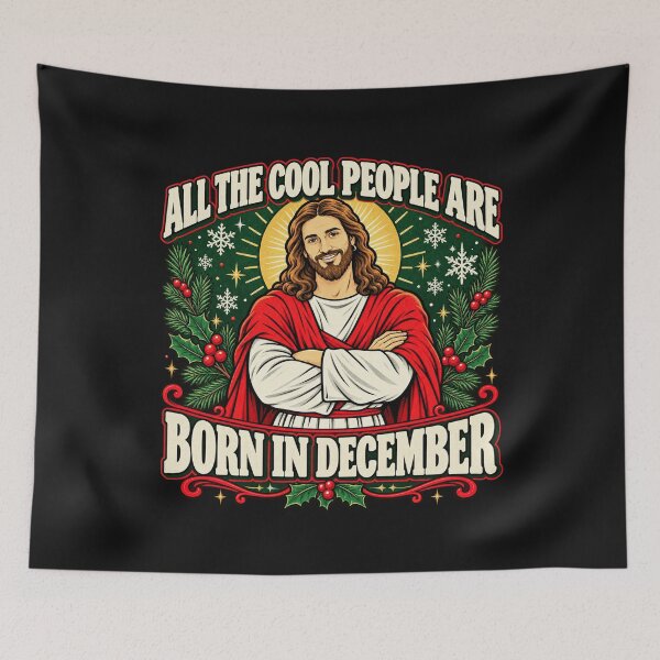 Item preview, Cool People Are Born In December Funny Jesus Christmas Design designed and sold by CarlaKaise.