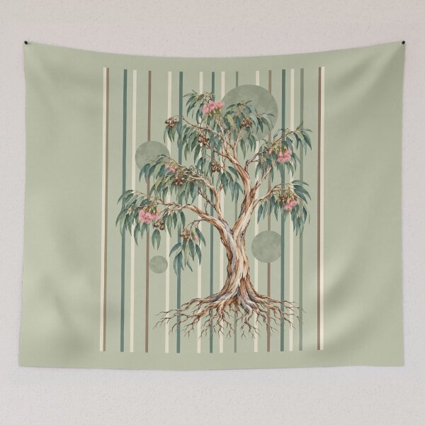 Item preview, Contained Eucalyptus Tree and Sage Stripes designed and sold by TheMethod.