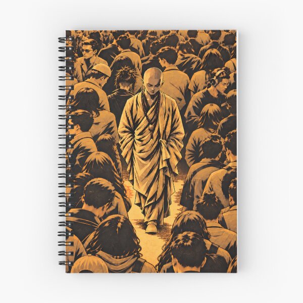 Item preview, Centered Through the Many — Monk in a Golden Crowd designed and sold by SacredLensV.
