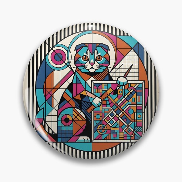 Item preview, Scottish Fold Stained-Glass Cartographer designed and sold by PictoVibe.