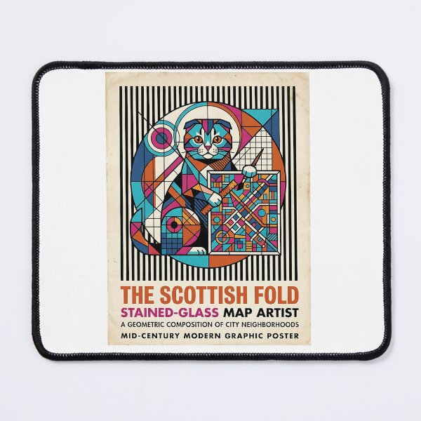 Item preview, Scottish Fold Stained-Glass Cartographer designed and sold by PictoVibe.