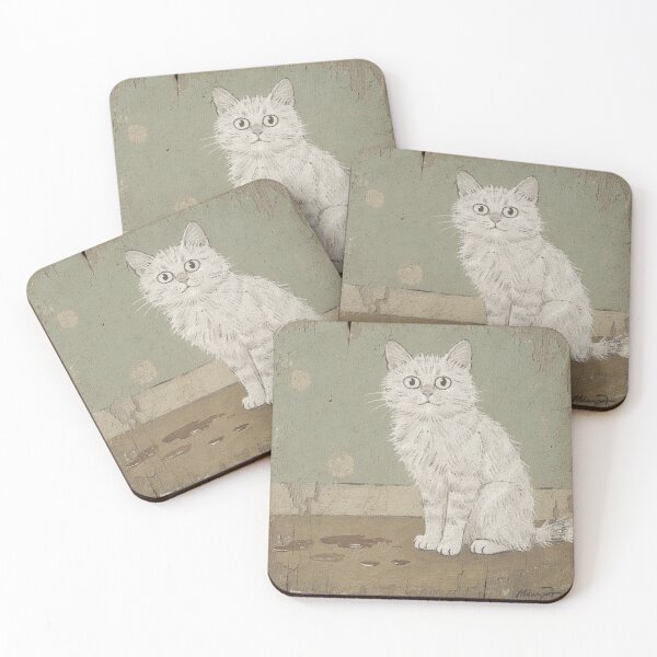Item preview, Fluffy White Cat Pretending It Didn't Do That designed and sold by PictorialWhimsy.