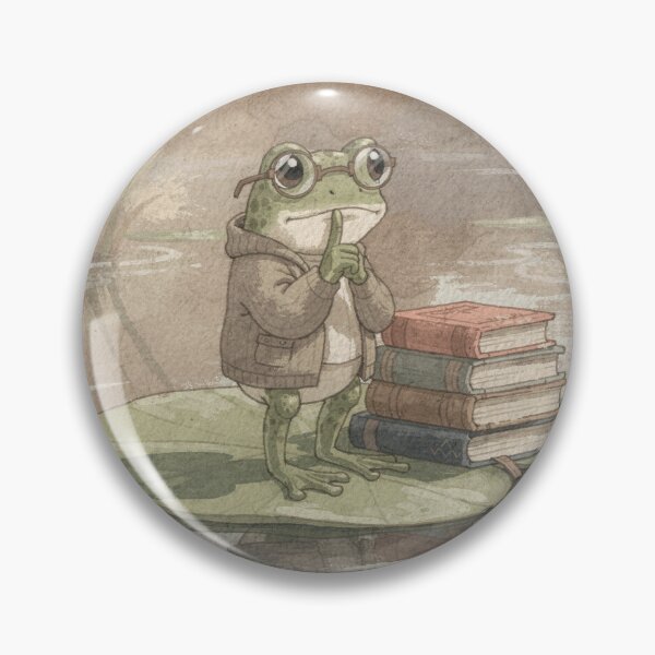 Item preview, Frog Librarian Shushing the Whole Pond designed and sold by PictorialWhimsy.