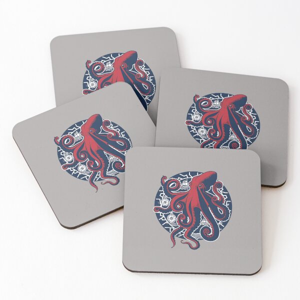 Item preview, Bold Red Engraved Octopus Sea Creature Art-10 designed and sold by DixieVonRueden.