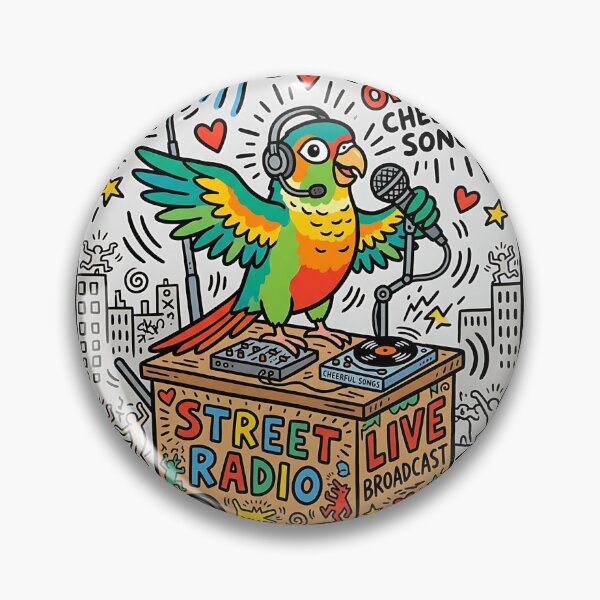 Item preview, Green-Cheek Conure Street Radio Host designed and sold by PictoVibe.
