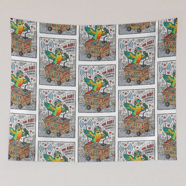 Item preview, Green-Cheek Conure Street Radio Host designed and sold by PictoVibe.