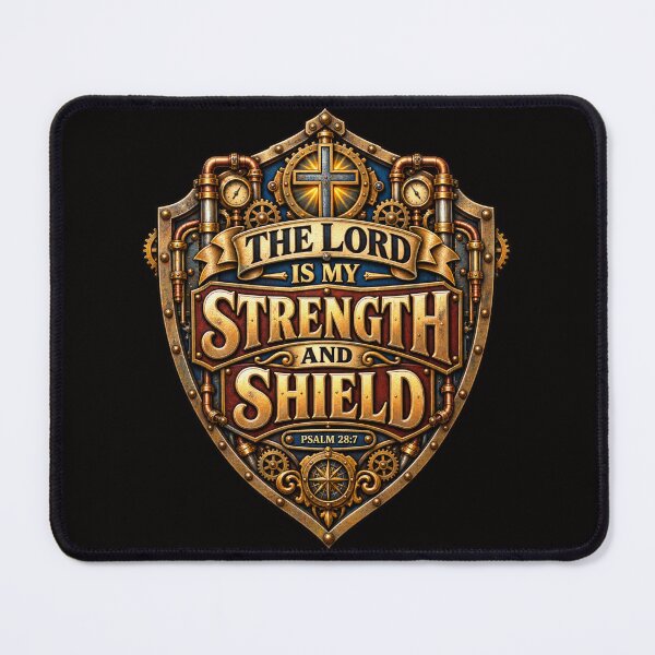 Item preview, The Lord is my Strength and my Shield, Christian Steampunk Style designed and sold by TheBibleStop.