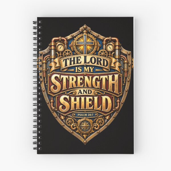 Item preview, The Lord is my Strength and my Shield, Christian Steampunk Style designed and sold by TheBibleStop.