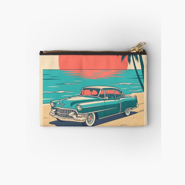 Item preview, Vintage Turquoise Classic Car by the Sea – Retro Coastal Beach Drive Design designed and sold by Sea Gem.