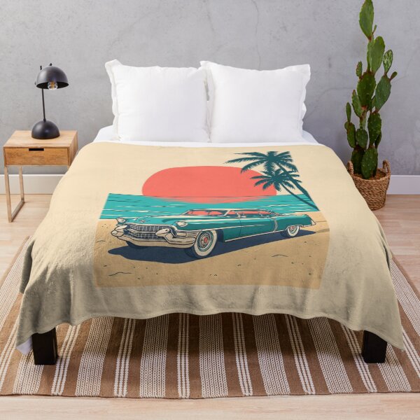 Item preview, Vintage Turquoise Classic Car by the Sea – Retro Coastal Beach Drive Design designed and sold by Sea Gem.