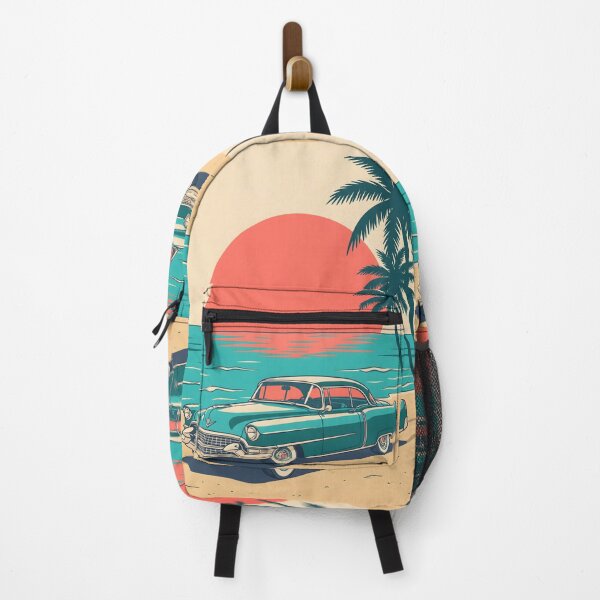Item preview, Vintage Turquoise Classic Car by the Sea – Retro Coastal Beach Drive Design designed and sold by Sea Gem.