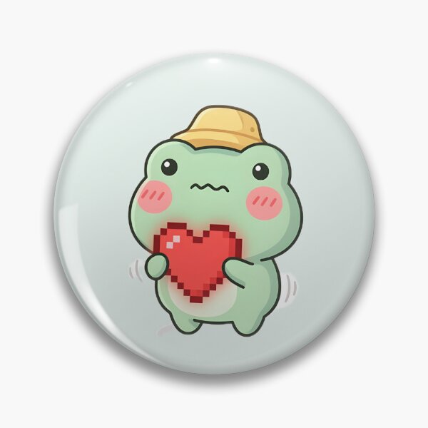 Item preview, Cute Kawaii Frog holding a heart designed and sold by pixellm.