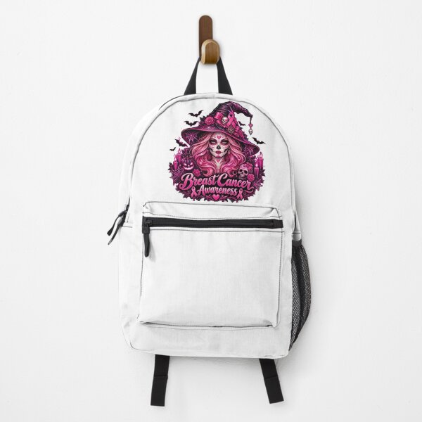 Item preview, Skull Breast Cancer Awareness Skeleton Witch Women Pink Ribbon designed and sold by QuiteOrbit.