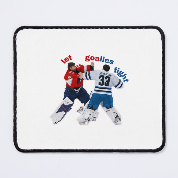 Item preview, Nedeljkovic Vs. Bobrovsky - Let Goalies Fight designed and sold by MissLucyArt.