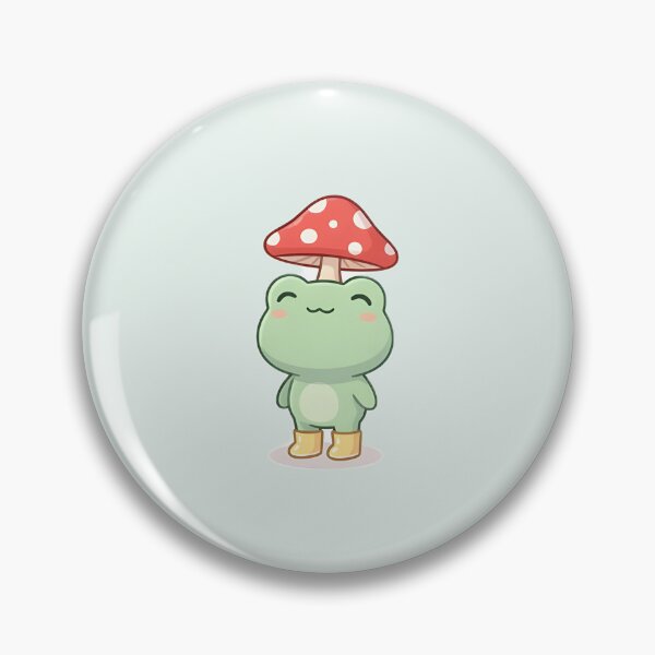 Item preview, Cute Kawaii Frog with a mushroom hat designed and sold by pixellm.
