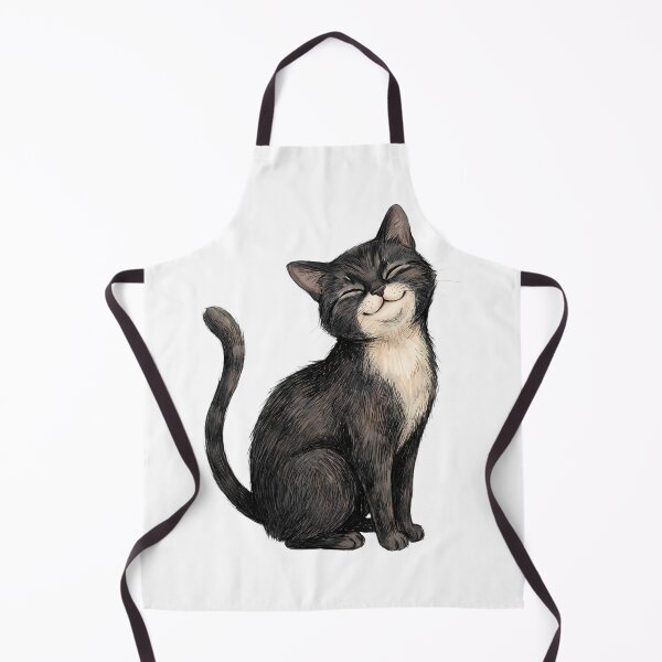 Item preview, Happy Smiling Cat Vintage Sketch Aesthetic Art designed and sold by PurrfectHome.