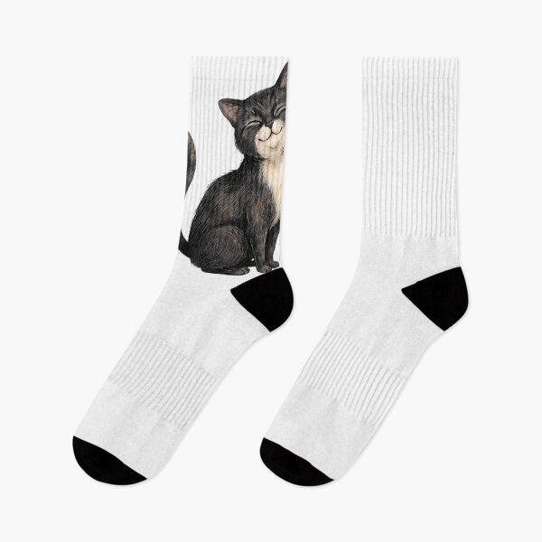 Item preview, Happy Smiling Cat Vintage Sketch Aesthetic Art designed and sold by PurrfectHome.