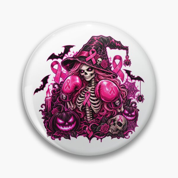 Item preview, Pink Ribbon Funny Skeleton halloween Breast Cancer Awareness designed and sold by QuiteOrbit.