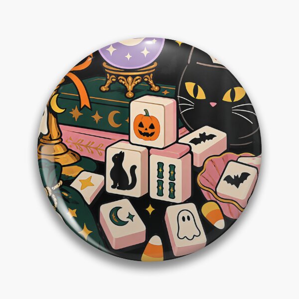 Item preview, Spooky Halloween Cat Mahjong Chinese Game designed and sold by cruddenstroud23.