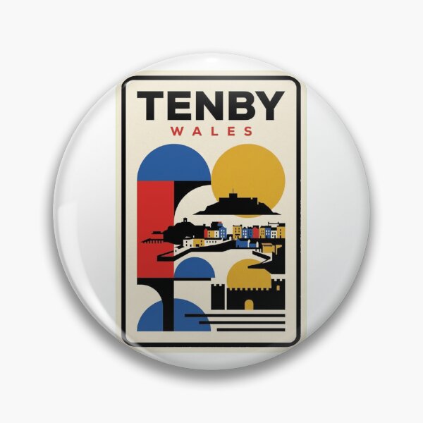 Item preview, Retro Tenby Bauhaus Geometric Skyline designed and sold by k3rstman1.