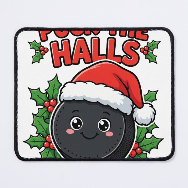 Item preview, Puck the Halls Funny Hockey Christmas Shirt designed and sold by True North Thread.