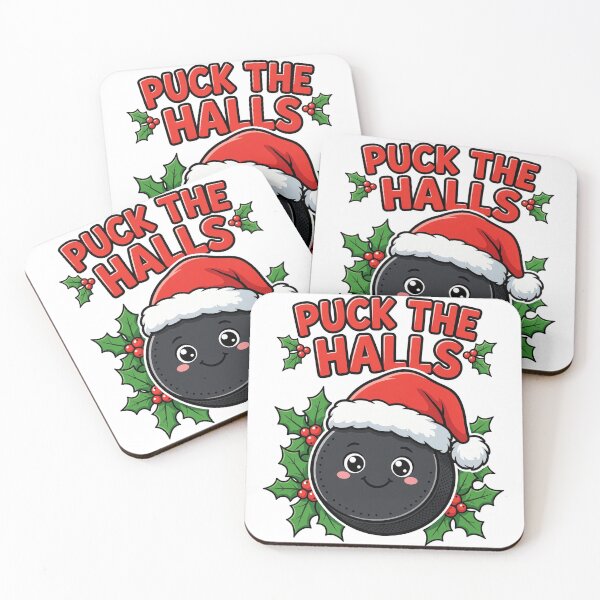 Item preview, Puck the Halls Funny Hockey Christmas Shirt designed and sold by True North Thread.