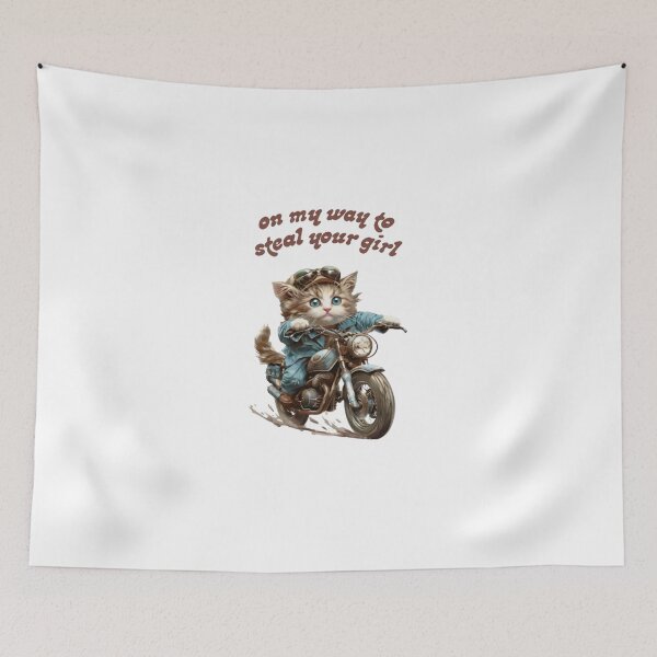 Item preview, Cute Kitten Riding Motorcycle Cool Streetwear Biker Cat designed and sold by JoyAustinf.