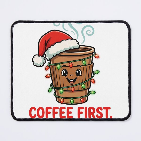 Item preview, Coffee First Presents Later Funny Christmas Coffee Shirt designed and sold by True North Thread.