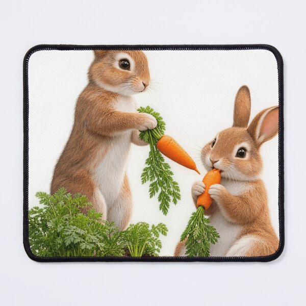 Item preview, Bunny Friends Sharing Carrots – Cute Rabbit Garden Illustration designed and sold by meghnad.