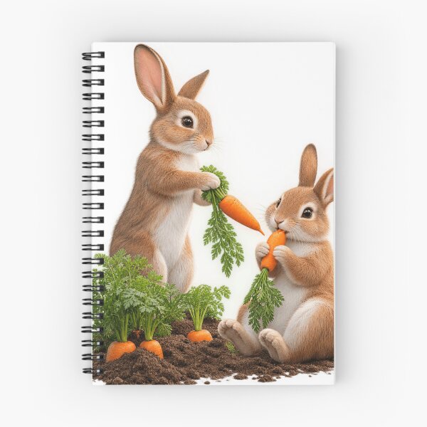 Item preview, Bunny Friends Sharing Carrots – Cute Rabbit Garden Illustration designed and sold by meghnad.