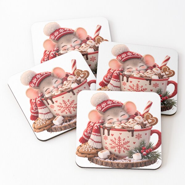 Item preview, Cozy Christmas Mouse in Hot Cocoa designed and sold by TinyWeird.