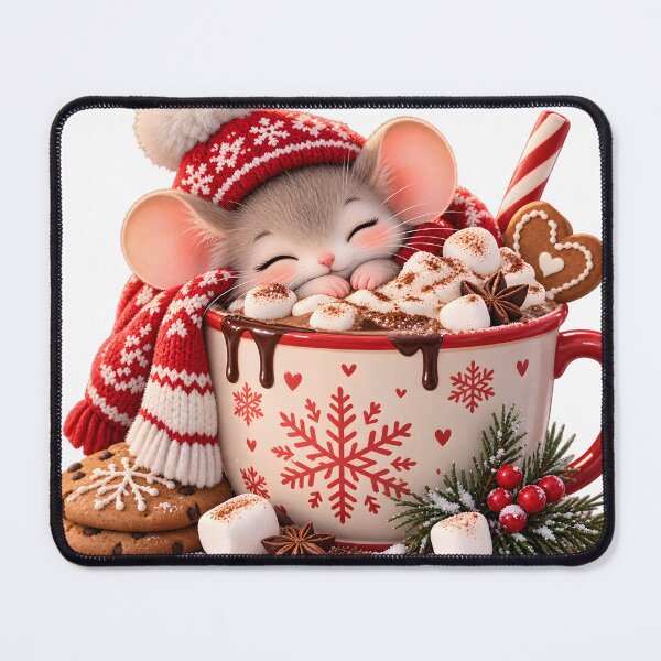 Item preview, Cozy Christmas Mouse in Hot Cocoa designed and sold by TinyWeird.