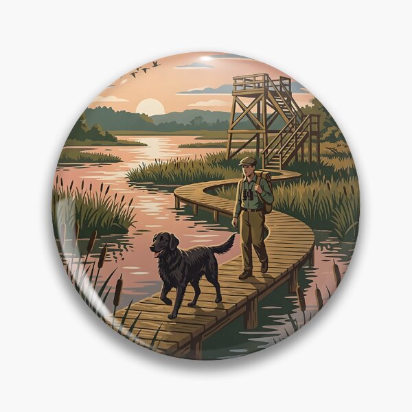 Item preview, Flat-Coated Marsh Observer designed and sold by PictoVibe.