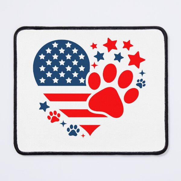 Item preview, American Flag Dog Paw Heart Patriotic USA Pet Lover Design designed and sold by styleonestaa.