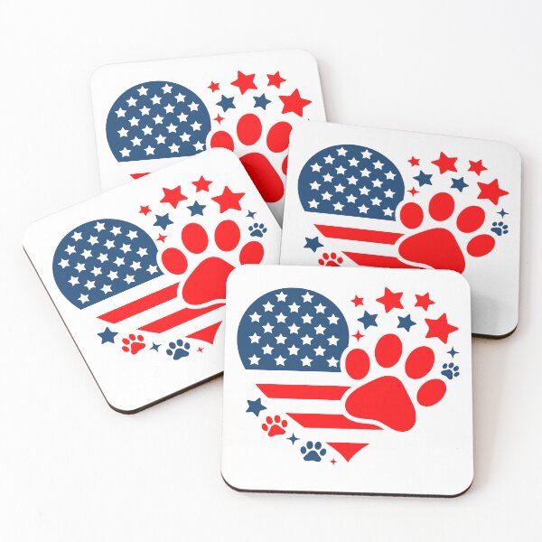 Item preview, American Flag Dog Paw Heart Patriotic USA Pet Lover Design designed and sold by styleonestaa.