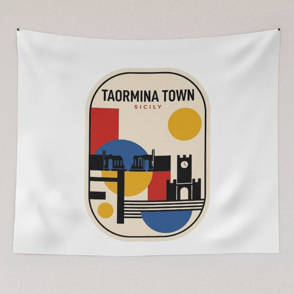 Item preview, Retro Taormina Town Bauhaus Geometric Skyline designed and sold by k3rstman1.