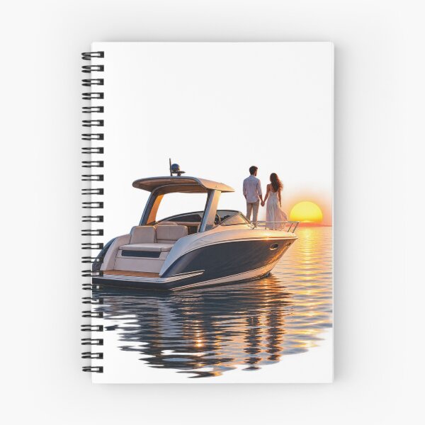 Item preview, Romantic Couple on Luxury Yacht at Sunrise – Love on the Lake designed and sold by meghnad.