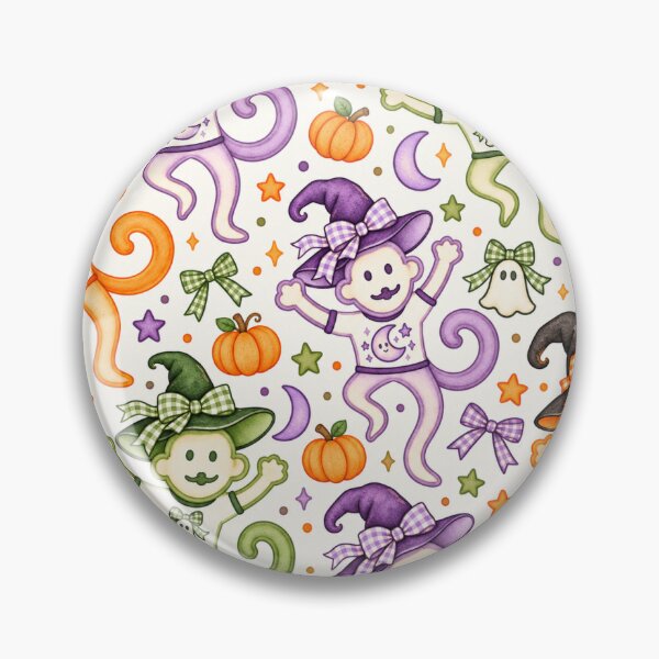 Item preview, Patrón de mono de Halloween estilo preppy designed and sold by emzzdesignzz.