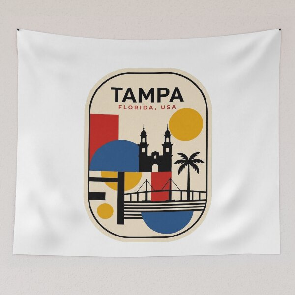 Item preview, Retro Tampa Bauhaus Geometric Skyline designed and sold by k3rstman1.