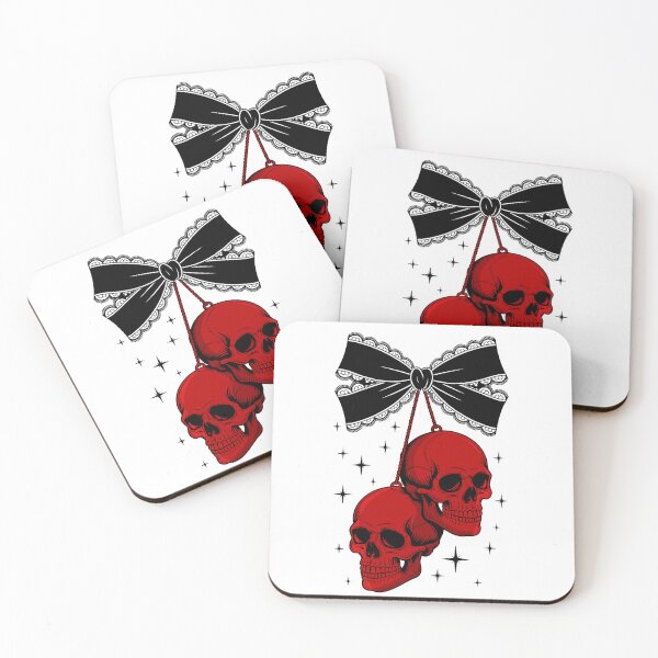 Item preview, Red Skull Christmas Ornaments Gothic Horror Holiday Design designed and sold by styleonestaa.