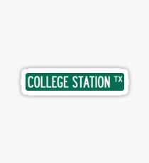 College Station, Texas Street Sign Sticker