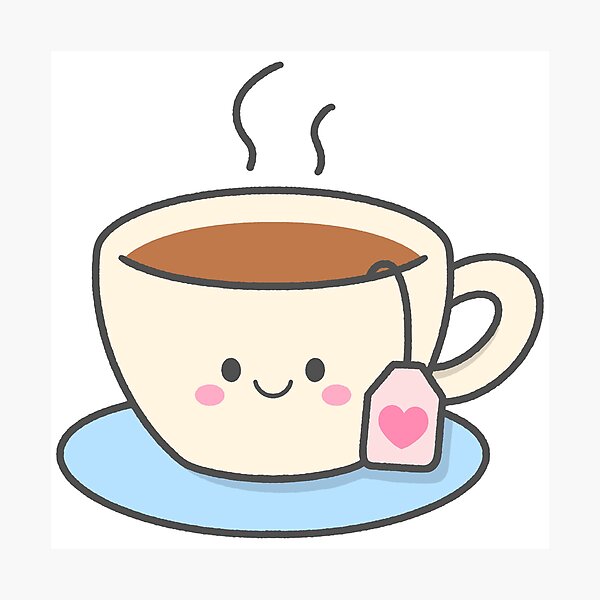 Item preview, Cute Hot Tea Cup Character with Steam and Tea Bag designed and sold by nuchz.