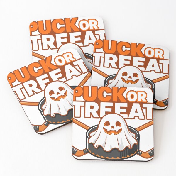 Item preview, Puck or Treat Funny Hockey Halloween Shirt designed and sold by True North Thread.