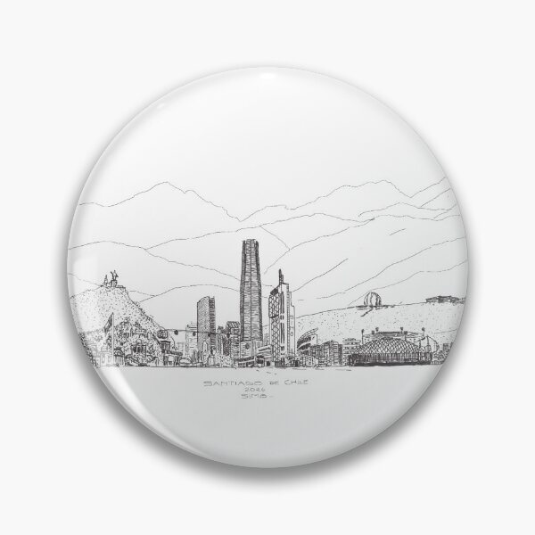 Item preview, Santiago de Chile Skyline Illustration Engraving designed and sold by Onirotaller Simō.