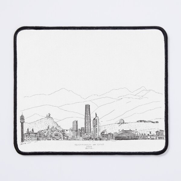 Item preview, Santiago de Chile Skyline Illustration Engraving designed and sold by Onirotaller Simō.