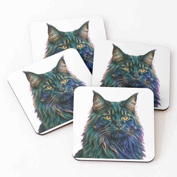 Item preview, Surreal Neon Cat Portrait Vivid Colors designed and sold by Avenuse style.