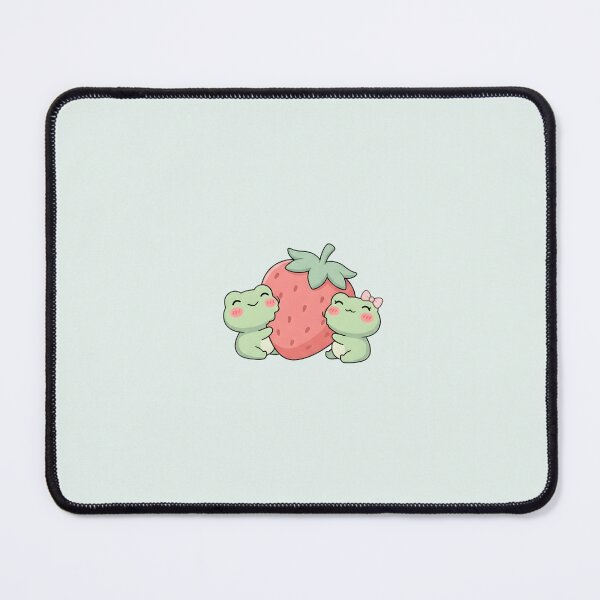 Item preview, Cute Kawaii Frog couple loving a strawberry designed and sold by pixellm.